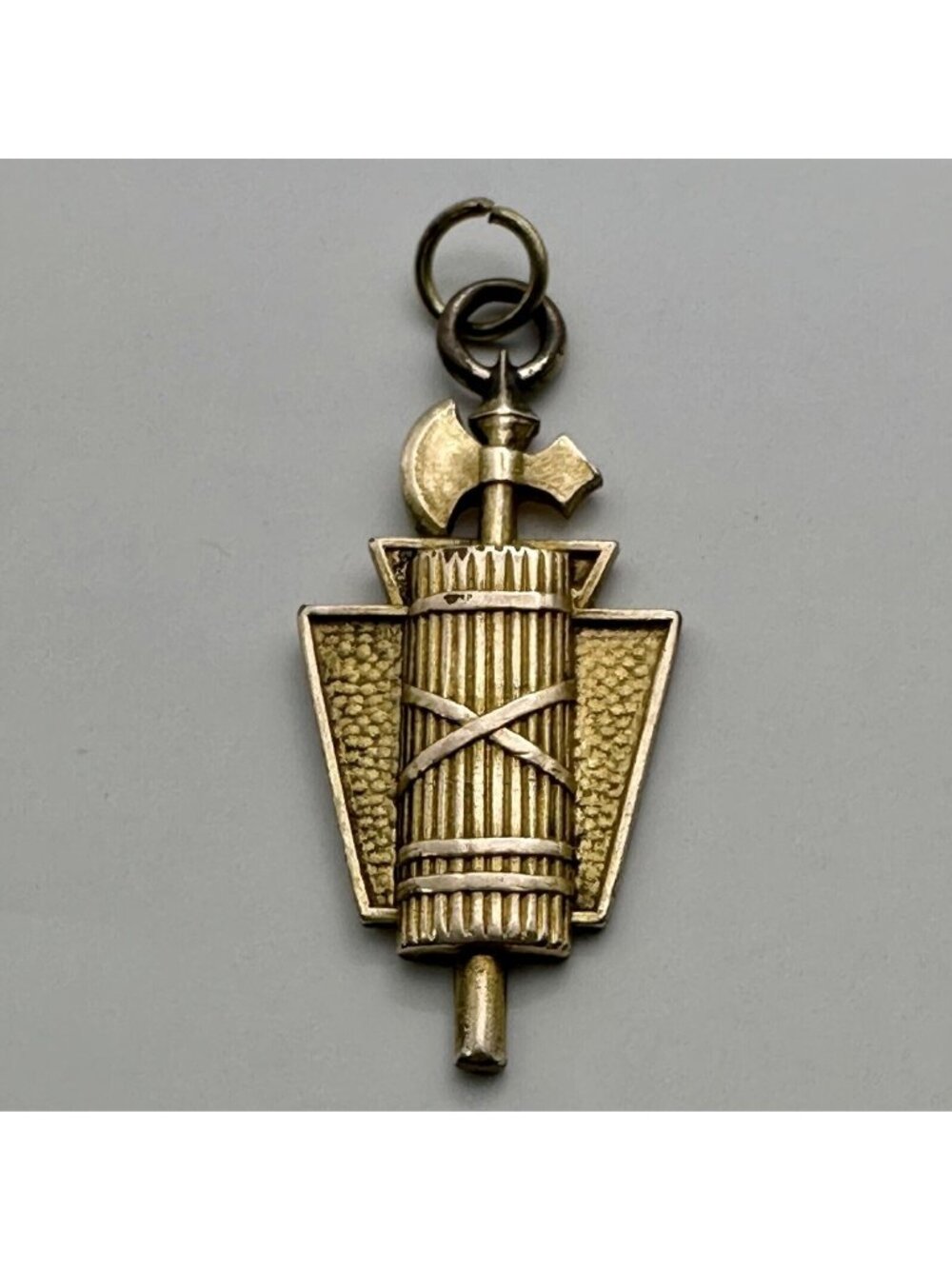 Roman Fasces Axe Key Pendant Charm Shield Empire of Rome Caesar Marked XGOLDX $